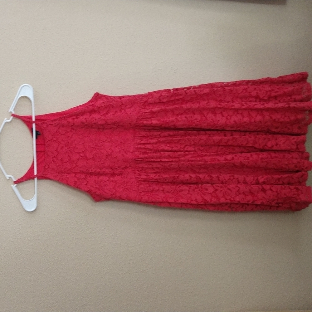 Torrid Melon/Coral Lace Fit and Flare Dress Size 12